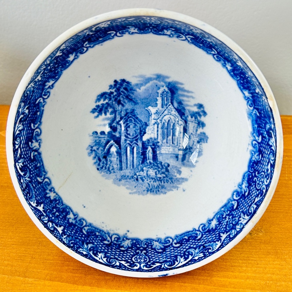 RARE Petrus Regout & Co Holland Abbey Pattern Blue Bowl